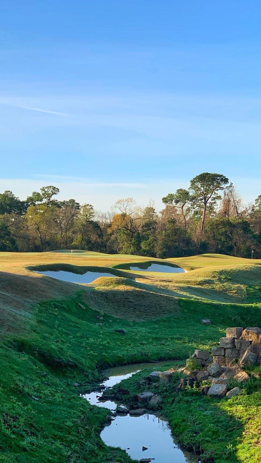 Golf course water features and burn providing stormwater detention